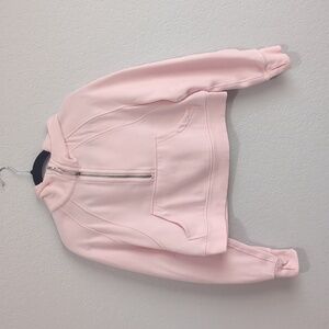 Lululemon scuba half-zip cropped pullover hoodie size xs/s in strawberry milksha